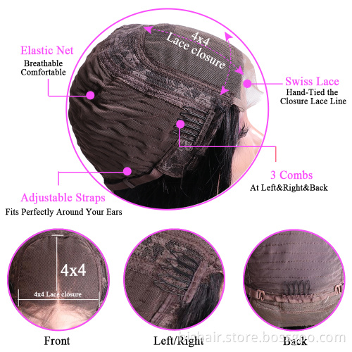 Wholesale Deep Wave Lace Front Wig With Brazilian Human Hair BIS Frontal Wigs For Women Deep Wave 4x4 Lace Closure Wigs